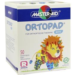 Eine Packung Augenpflaster mit einem bunten Löwen darauf.