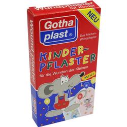 Bunte Kinderpflaster-Verpackung mit einer lachenden Maus.
